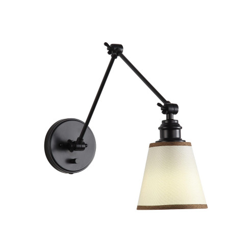 Yep by Golden Lighting Equinox 1-light Swing Arm Wall Lamp with Brown Trim shade (36|2351-A1W BLK-BRN)