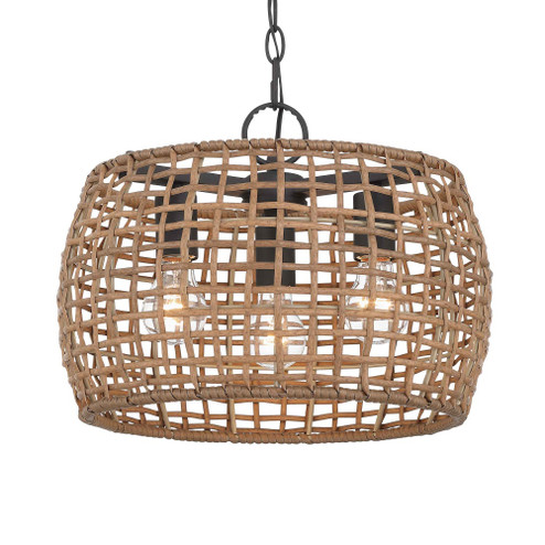 Wry Lighting Weavelight 3-light Pendant in Natural Black (36|3000-3P NB-MAW)
