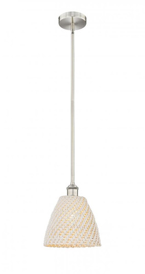 Bristol Natural - 1 Light - 6 inch - Brushed Satin Nickel - Mini Pendant (3442|616-1S-SN-NBD-9-NAT)