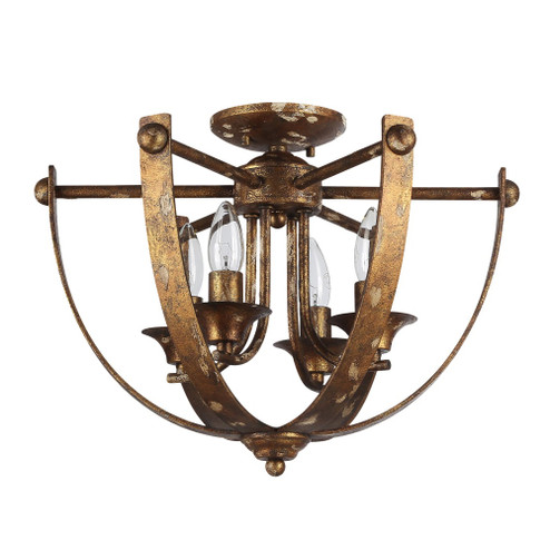 Wry Lighting Victoria 4-light Semi-Flush Mount in Heirloom Gold (36|0815-4SF HG)