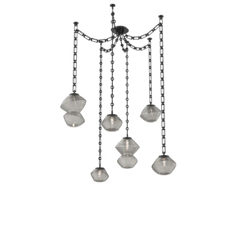 Mesa Round Chain 6pc Swag Multi-Pendant (1289|SNB0089-06-MB-S-CH3-L1)