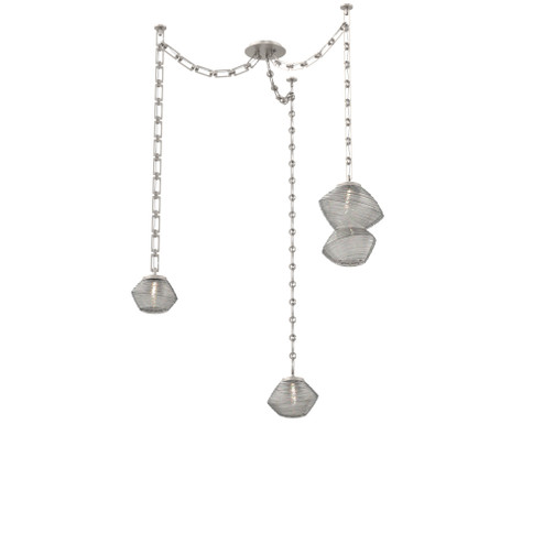 Mesa Round Chain 3pc Swag Multi-Pendant (1289|SNB0089-03-BS-S-CH3-L3)