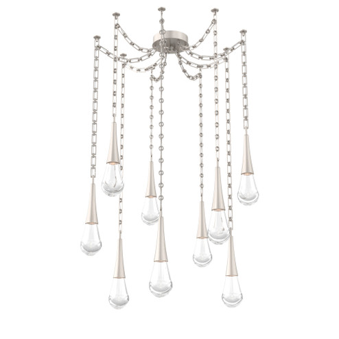 Raindrop Round Chain 9pc Swag Multi-Pendant (1289|SNB0078-09-BS-C-CH3-L1)