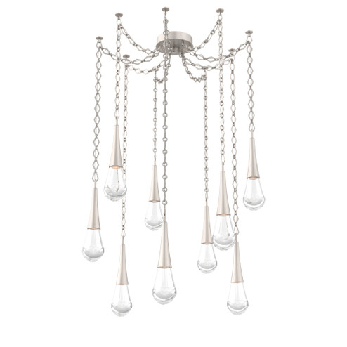 Raindrop Round Chain 9pc Swag Multi-Pendant (1289|SNB0078-09-BS-C-CH1-L3)