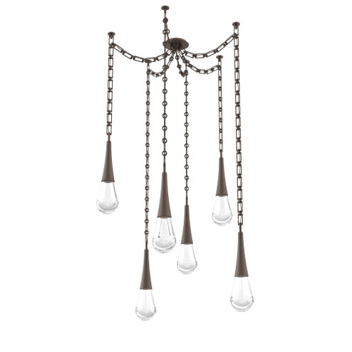 Raindrop Round Chain 6pc Swag Multi-Pendant (1289|SNB0078-06-FB-C-CH3-L3)