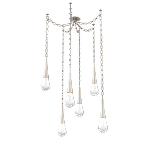 Raindrop Round Chain 6pc Swag Multi-Pendant (1289|SNB0078-06-BS-C-CH2-L1)