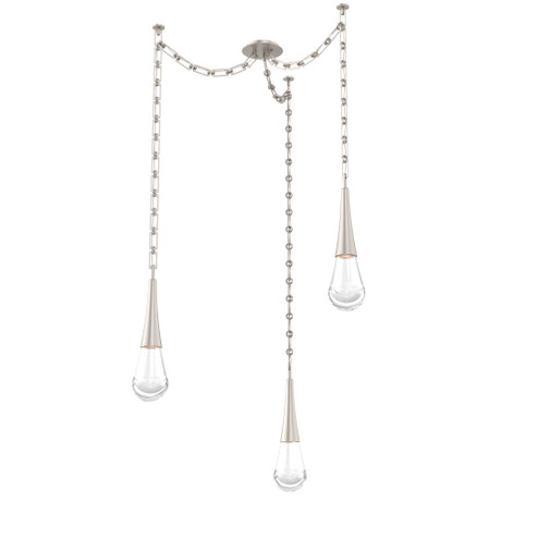 Raindrop Round Chain 3pc Swag Multi-Pendant (1289|SNB0078-03-BS-C-CH3-L3)