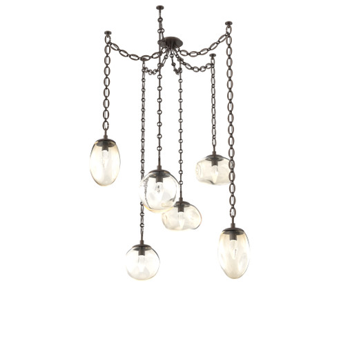 Cosmos Round 6pc Swag Multi-Pendant Chain (LED) (1289|SNB0069-06-FB-GA-CH2-L3)