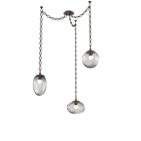 Cosmos Round 3pc Swag Multi-Pendant Chain (LED) (1289|SNB0069-03-FB-FS-CH1-L3)