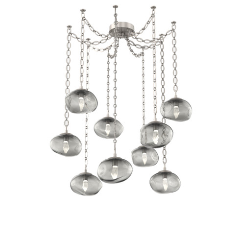 Nova Round 9pc Swag Multi-Pendant Chain (LED) (1289|SNB0068-09-BS-GS-CH2-L3)