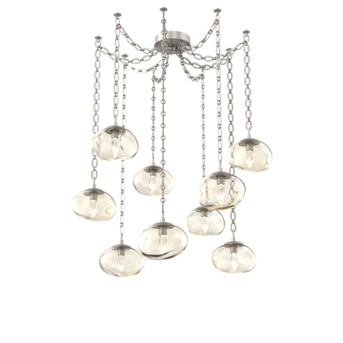 Nova Round 9pc Swag Multi-Pendant Chain (LED) (1289|SNB0068-09-BS-GA-CH2-L3)