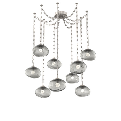 Nova Round 9pc Swag Multi-Pendant Chain (LED) (1289|SNB0068-09-BS-FS-CH3-L3)