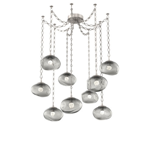 Nova Round 9pc Swag Multi-Pendant Chain (LED) (1289|SNB0068-09-BS-FS-CH1-L1)