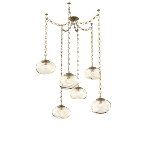 Nova Round 6pc Swag Multi-Pendant Chain (LED) (1289|SNB0068-06-GB-FA-CH1-L3)