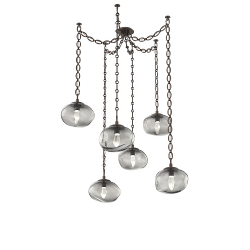 Nova Round 6pc Swag Multi-Pendant Chain (LED) (1289|SNB0068-06-FB-GS-CH2-L3)