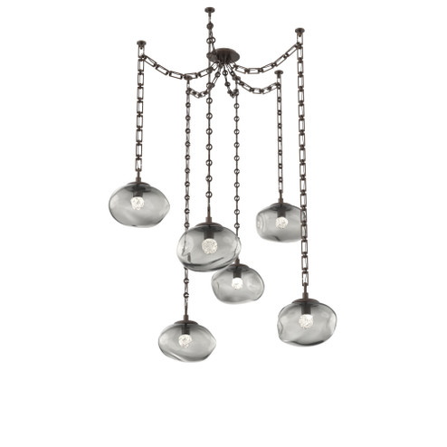 Nova Round 6pc Swag Multi-Pendant Chain (LED) (1289|SNB0068-06-FB-FS-CH3-L3)