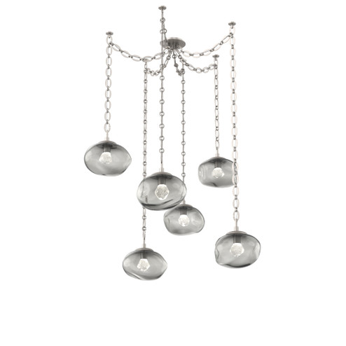 Nova Round 6pc Swag Multi-Pendant Chain (LED) (1289|SNB0068-06-BS-ZS-CH2-L1)