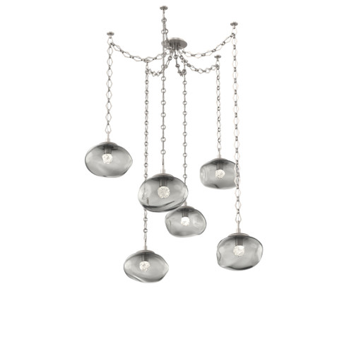 Nova Round 6pc Swag Multi-Pendant Chain (LED) (1289|SNB0068-06-BS-FS-CH1-L3)