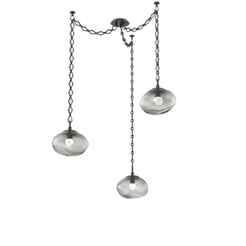Nova Round 3pc Swag Multi-Pendant Chain (LED) (1289|SNB0068-03-MB-FS-CH1-L3)
