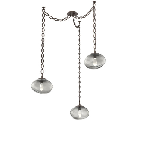 Nova Round 3pc Swag Multi-Pendant Chain (LED) (1289|SNB0068-03-FB-GS-CH2-L1)