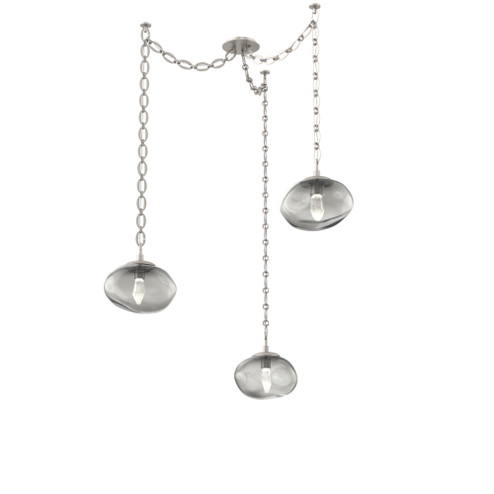 Nova Round 3pc Swag Multi-Pendant Chain (LED) (1289|SNB0068-03-BS-GS-CH2-L1)