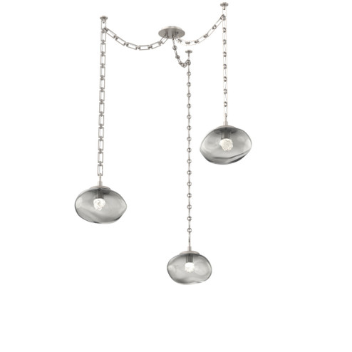Nova Round 3pc Swag Multi-Pendant Chain (LED) (1289|SNB0068-03-BS-FS-CH3-L3)