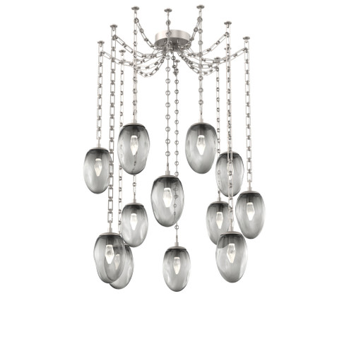Meteo Round 12pc Swag Multi-Pendant Chain (LED) (1289|SNB0067-12-BS-GS-CH3-L3)
