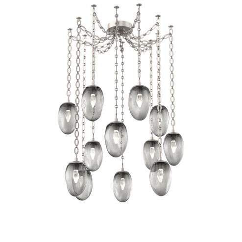 Meteo Round 12pc Swag Multi-Pendant Chain (LED) (1289|SNB0067-12-BS-GS-CH2-L3)