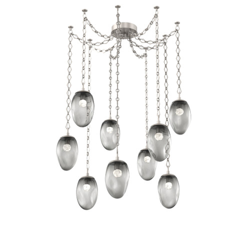 Meteo Round 9pc Swag Multi-Pendant Chain (LED) (1289|SNB0067-09-BS-FS-CH1-L3)