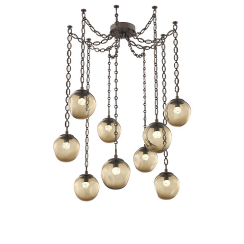 Aster Round 9pc Swag Multi-Pendant Chain (LED) (1289|SNB0066-09-FB-FB-CH2-L3)