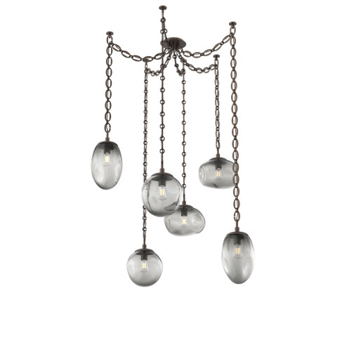 Cosmos Round 6pc Swag Multi-Pendant Chain (Bulb) (1289|SNB0065-06-FB-S-CH2-E2)