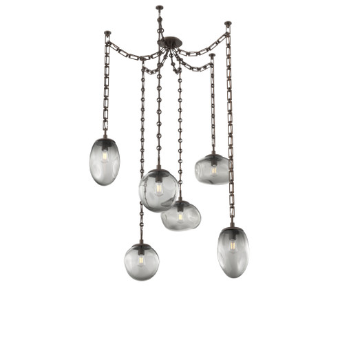 Cosmos Round 6pc Swag Multi-Pendant Chain (Bulb) (1289|SNB0065-06-FB-S-CH3-E2)