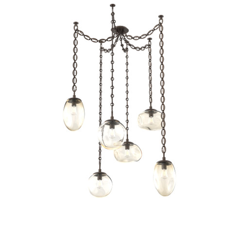 Cosmos Round 6pc Swag Multi-Pendant Chain (Bulb) (1289|SNB0065-06-FB-A-CH2-E2)