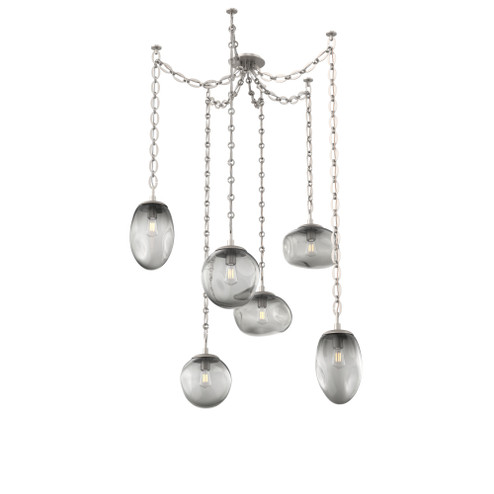 Cosmos Round 6pc Swag Multi-Pendant Chain (Bulb) (1289|SNB0065-06-BS-S-CH2-E2)