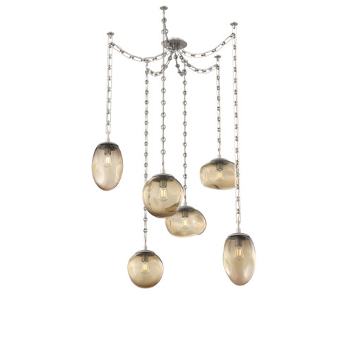 Cosmos Round 6pc Swag Multi-Pendant Chain (Bulb) (1289|SNB0065-06-BS-B-CH3-E2)