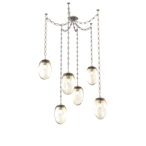 Meteo Round 6pc Swag Multi-Pendant Chain (Bulb) (1289|SNB0063-06-BS-A-CH2-E2)