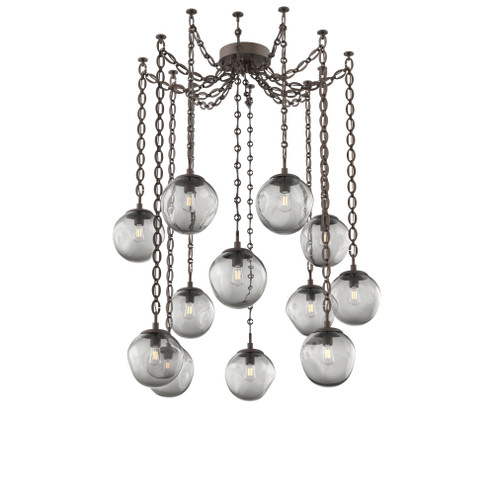Aster Round 12pc Swag Multi-Pendant Chain (Bulb) (1289|SNB0062-12-FB-S-CH2-E2)