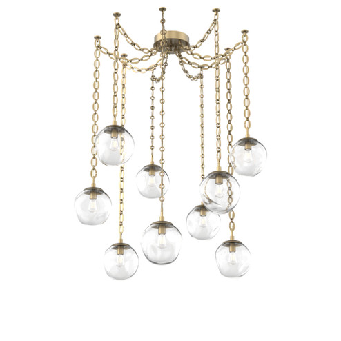 Aster Round 9pc Swag Multi-Pendant Chain (Bulb) (1289|SNB0062-09-GB-C-CH2-E2)