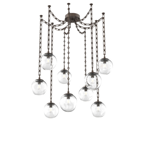 Aster Round 9pc Swag Multi-Pendant Chain (Bulb) (1289|SNB0062-09-FB-C-CH3-E2)