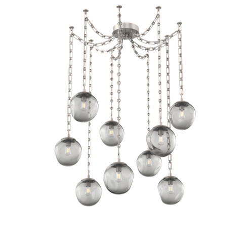 Aster Round 9pc Swag Multi-Pendant Chain (Bulb) (1289|SNB0062-09-BS-S-CH3-E2)