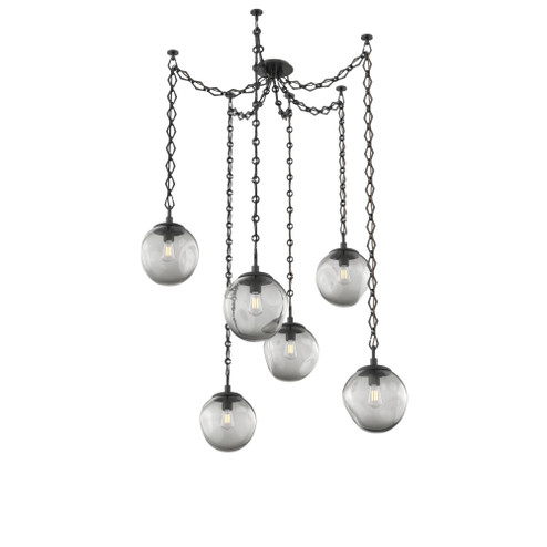 Aster Round 6pc Swag Multi-Pendant Chain (Bulb) (1289|SNB0062-06-MB-S-CH1-E2)