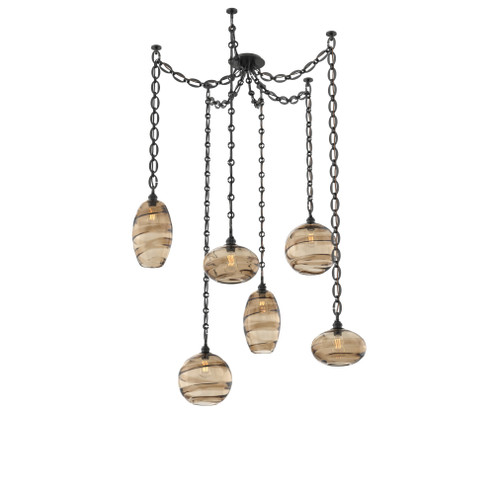 Misto Round 6pc Swag Multi-Pendant Chain (1289|SNB0048-06-MB-OB-CH2-E2)