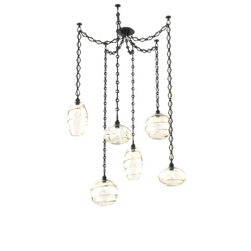 Misto Round 6pc Swag Multi-Pendant Chain (1289|SNB0048-06-MB-OA-CH1-E2)