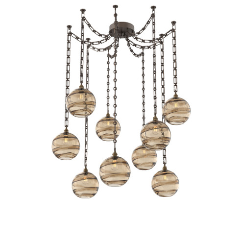 Terra Round 9pc Swag Multi-Pendant Chain (1289|SNB0047-09-FB-OB-CH3-E2)