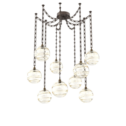 Terra Round 9pc Swag Multi-Pendant Chain (1289|SNB0047-09-FB-OA-CH3-E2)