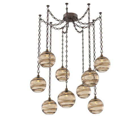 Terra Round 9pc Swag Multi-Pendant Chain (1289|SNB0047-09-FB-OB-CH1-E2)
