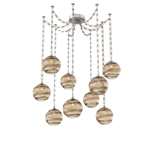 Terra Multi Light Pendant Multi Port Canopy Beige Silver (1289|SNB0047-09-BS-OB-CH3-E2)