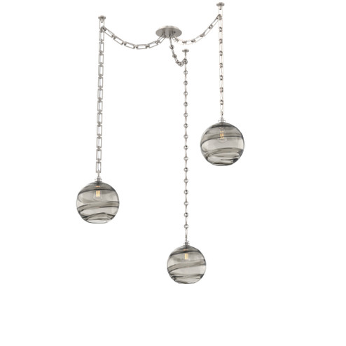 Terra Round 3pc Swag Multi-Pendant Chain (1289|SNB0047-03-BS-OS-CH3-E2)