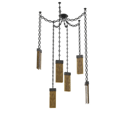 Parallel Round Chain 6pc Swag Multi-Pendant (1289|SNB0042-06-MB-BG-CH2-L3)