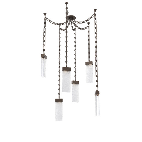 Parallel Multi Light Pendant Multi Port Canopy Flat Bronze (1289|SNB0042-06-FB-CR-CH3-L1)